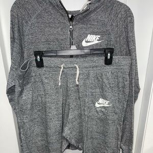 Nike zip up sweatshirt and matching cropped sweats